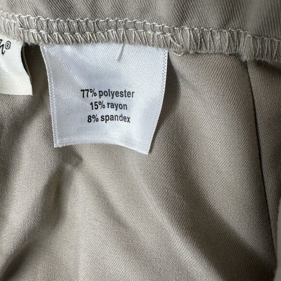 Norm Thompson Womens Pants Size 16 Beige Khaki Elastic Waist Zip Up w/ Pockets - Picture 5 of 5